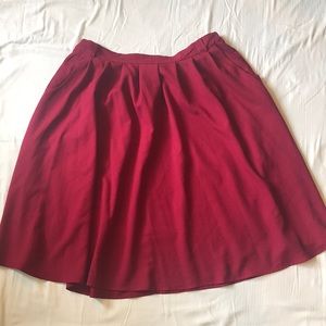 Wine a-line skirt with pockets